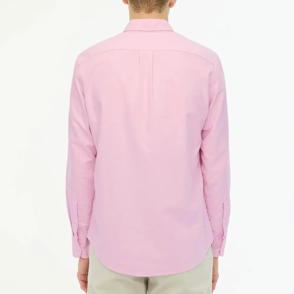 J. Crew Slim Flex Oxford Shirt Button Up Long Sleeve Resort Pink White NWT Large